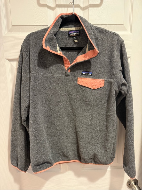 Patagonia Jackets & Blazers - Patagonia Lightweight Synchilla Snap-T Fleece Pullover Grey Peach Pink Medium